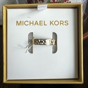 Michael Kors ring gold and white enamel size 7